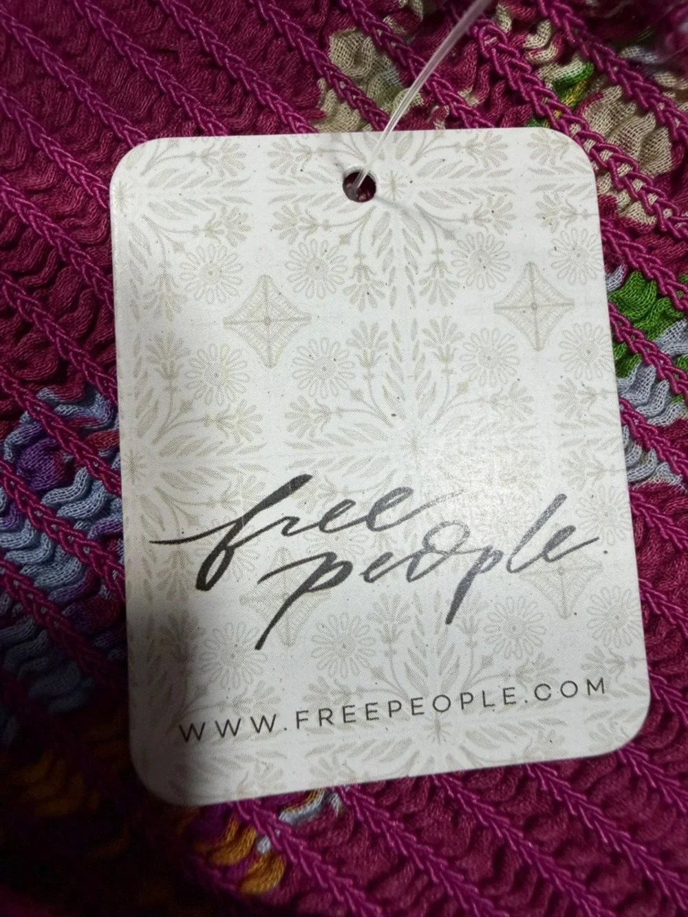 Free People Berry Floral Scoop-Neck Midi Dress B4 - Picture 10 of 11